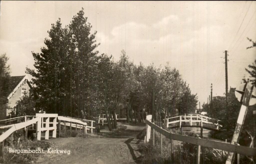 Bergambacht - Kerkweg - Brug, Ophalen of Verzenden, 1940 tot 1960, Gelopen, Zuid-Holland