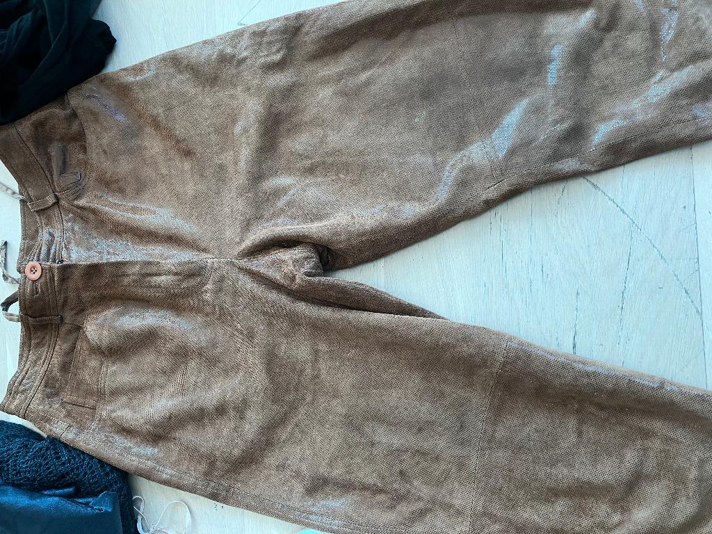 Leren broek bruin, Kleding | Dames, Ophalen, Bruin, Maat 34 (XS) of kleiner, Lang