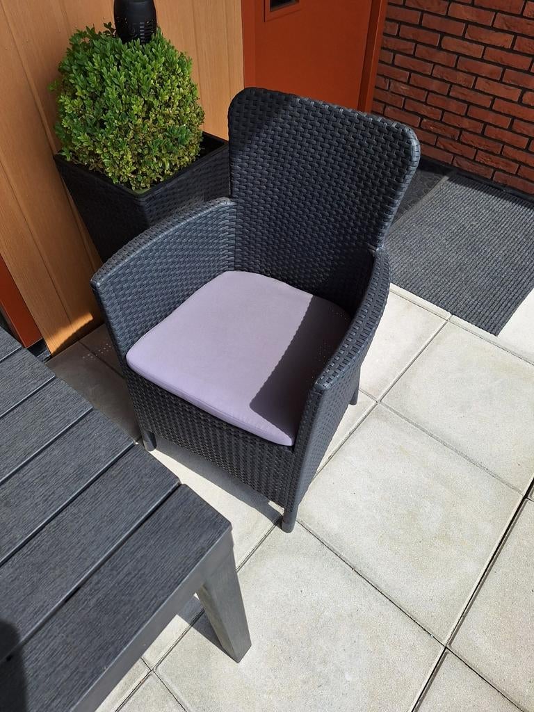 Aĺlibert tuinstoelen Lowa antraciet grijs met kussen, Ophalen