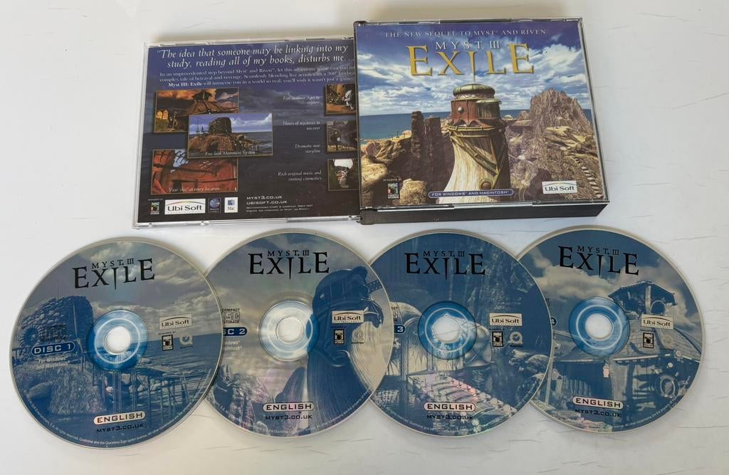 Myst III Exile (4 disc box, nieuwstaat), Spelcomputers en Games, Games | Pc, 1 speler, Ophalen of Verzenden, Zo goed als nieuw