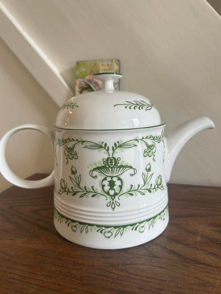 Vintage melitta theepot Delfts groen circa 1950, Ophalen of Verzenden, Huis en Inrichting
