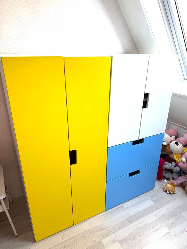 IKEA Kinderkast - Geel/Blauw/Wit - 60x49x128cm, Ophalen, Gebruikt, Kast