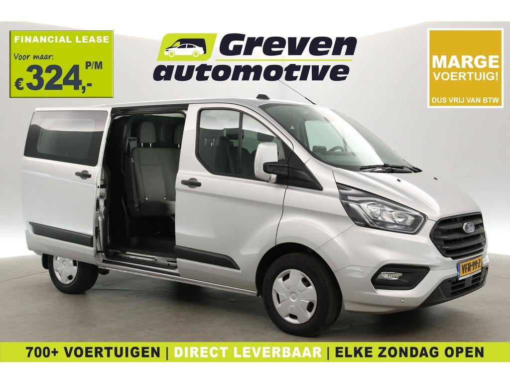 Ford Transit Custom 2.0 TDCI | MARGE | DC | 6-Zits | Airco |, Auto's, Bestelauto's, Voorwielaandrijving, Stof, Euro 6, 4 cilinders