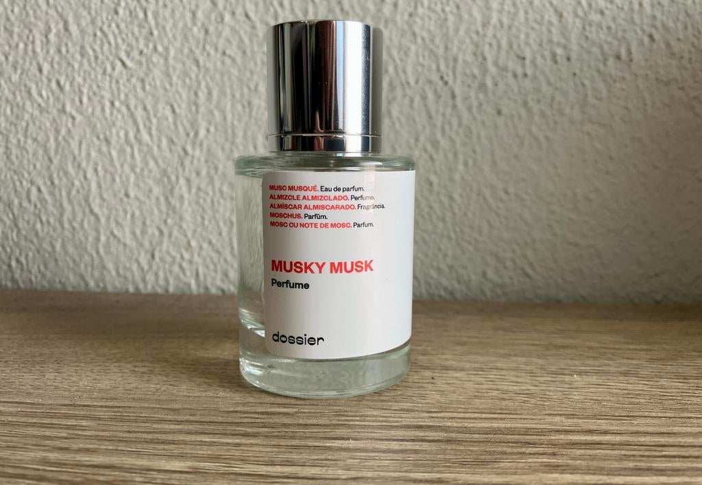 Dossier Musky Musk 50ml parfum – bijna vol, Ophalen of Verzenden, Zo goed als nieuw