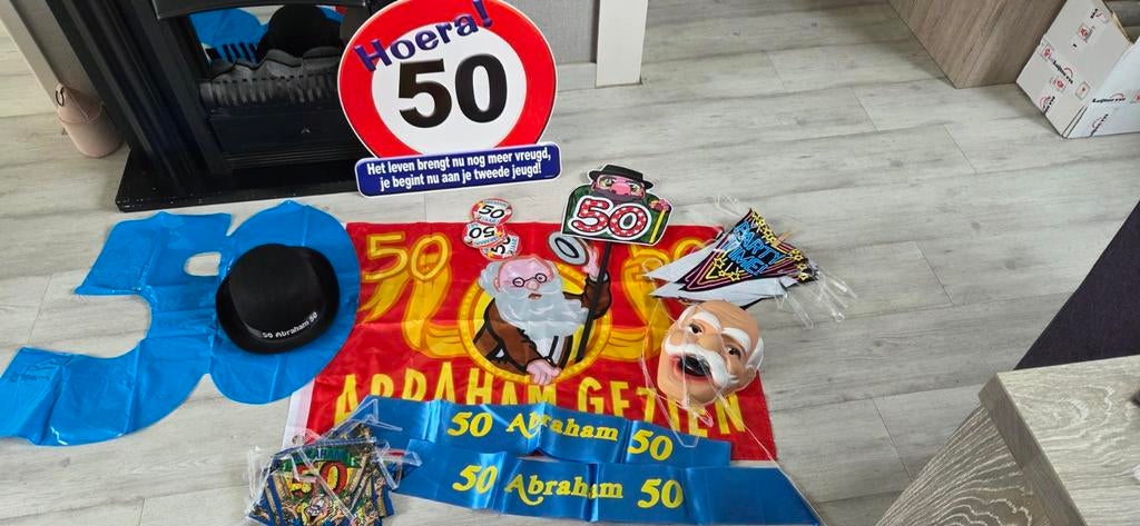 50 jaar Abraham feestartikelen, Ophalen of Verzenden