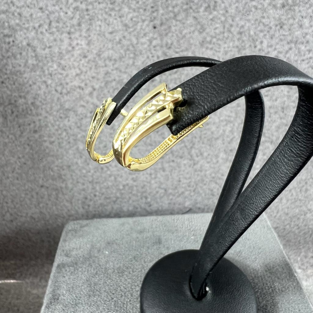 Gouden Oorbellen | 14k | 2,3g | klapcreolen | 406182, Ophalen of Verzenden, Goud, Goud, Hangers