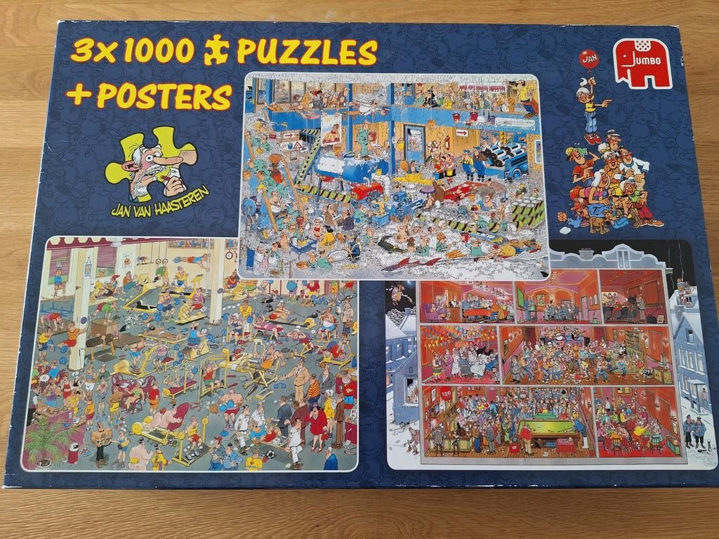 Jan van Haasteren 3x1000 Puzzles + Posters, Hobby en Vrije tijd, Denksport en Puzzels, Ophalen of Verzenden, 500 t/m 1500 stukjes