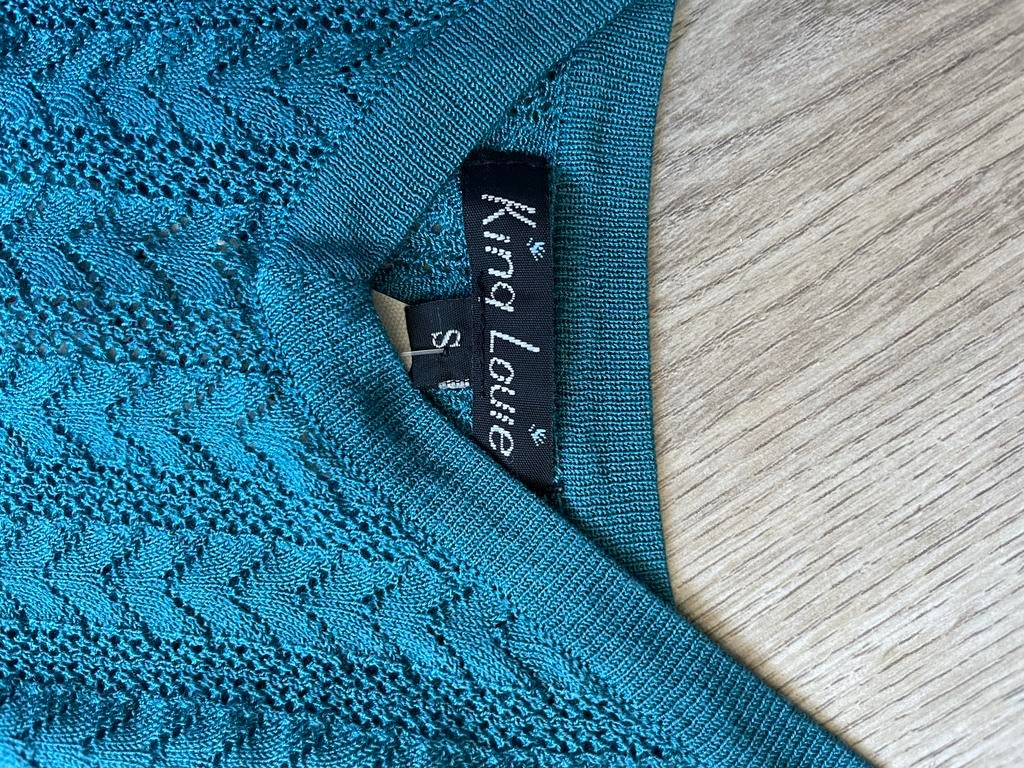 King Louie top maat S in petrol blauw, Blauw, Ophalen of Verzenden, Zo goed als nieuw, Maat 36 (S)