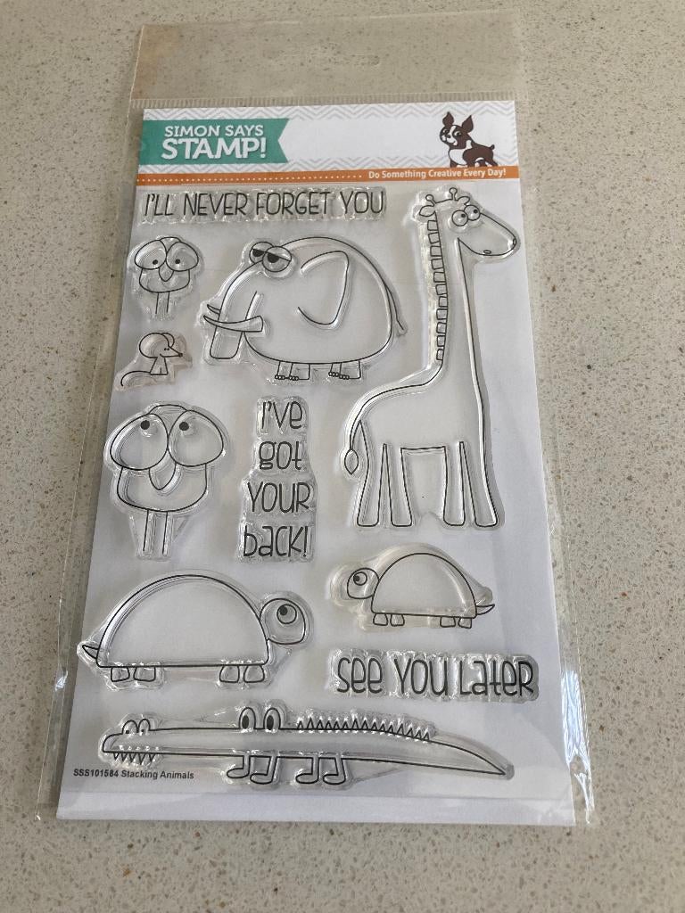 Simon says stamp Stacking animals (nieuw), Ophalen of Verzenden, Nieuw, Clearstamp