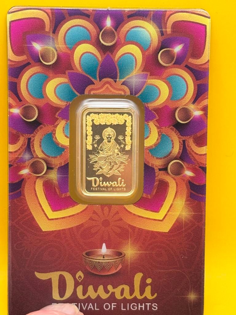 5 gram goud baartje - Diwali festival of light - pamp suisse, Ophalen of Verzenden, Goud