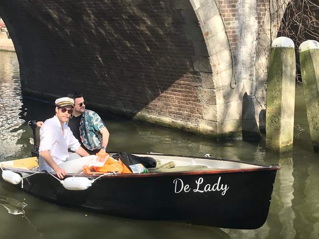 4 persoons polyester boot incl. accu's en motor, Ophalen, Gebruikt