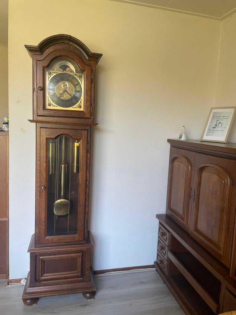 Antieke Warmink Staande Klok met Maanstand, Antiek en Kunst, Antiek | Klokken, Ophalen of Verzenden