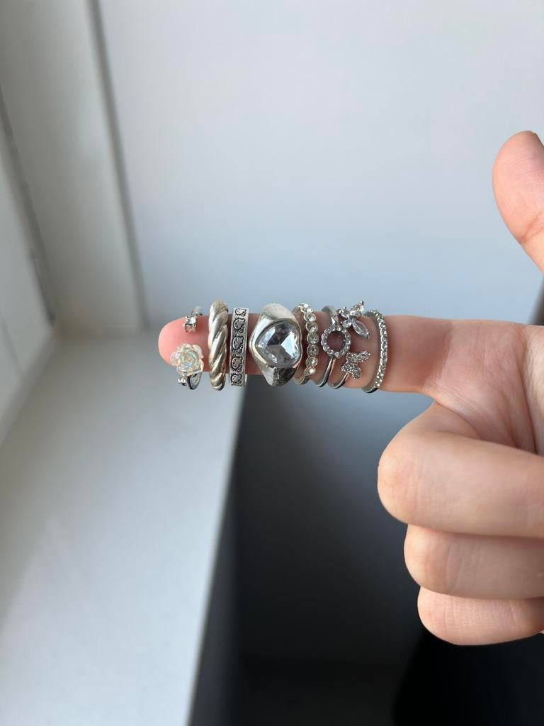 zilverenringen chique, Ophalen, Zo goed als nieuw, 17 tot 18, Dame