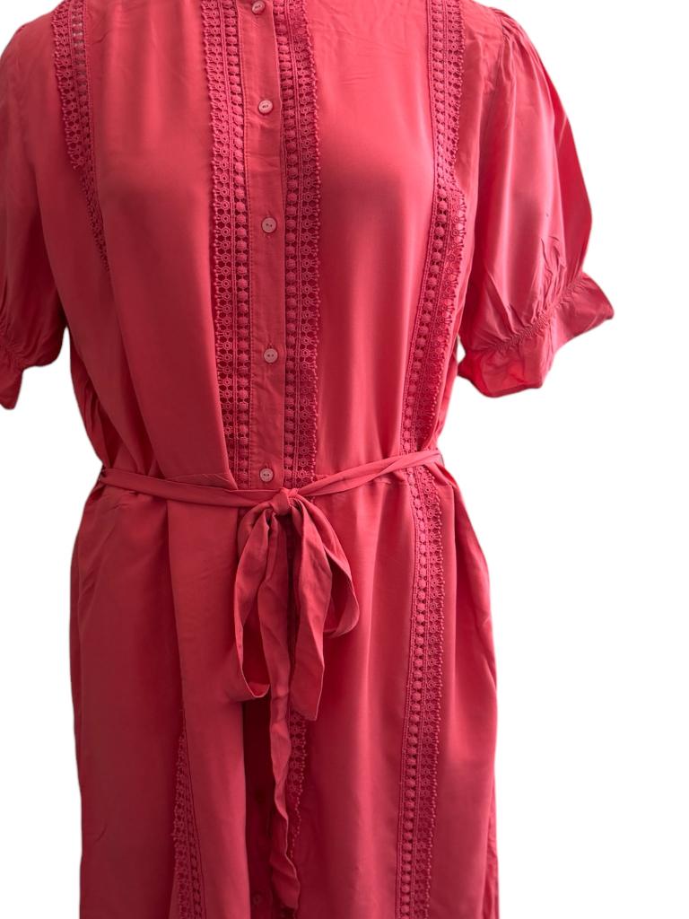 Fabienne Chapot jurk L, Ophalen of Verzenden, Zo goed als nieuw, Roze, Onder de knie