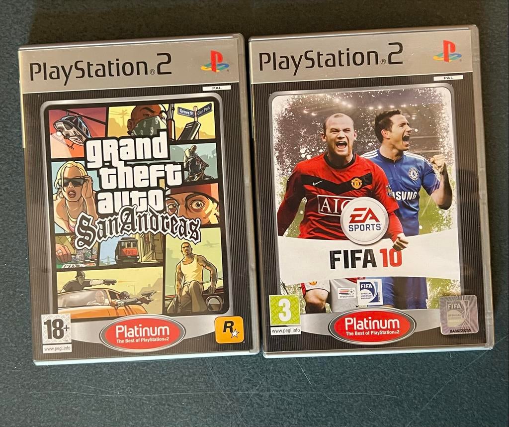 PS2 Games: GTA San Andreas & FIFA 10, Avontuur en Actie, Gebruikt, Vanaf 18 jaar, 1 speler