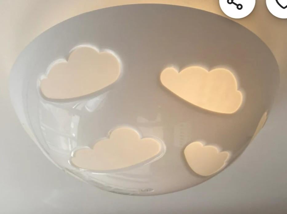 Leuke plafondlamp met wolkenmotief, Ophalen of Verzenden, Zo goed als nieuw, Kunststof, Modern