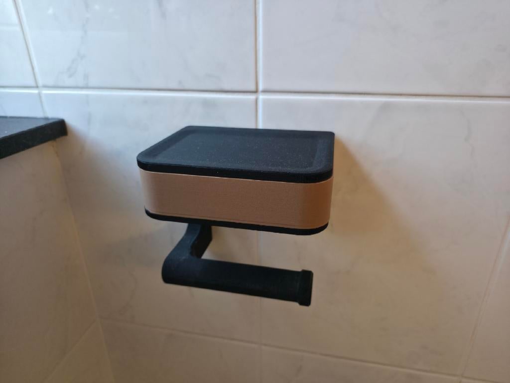 3D Geprinte Toiletrolhouder met Opbergvak & Plankje, Ophalen of Verzenden, Nieuw, Bruin, Overige typen