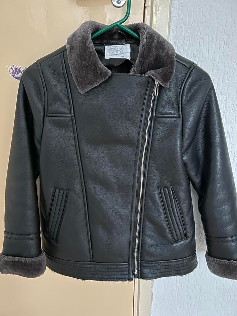 Meisjes leren jas, Kinderen en Baby's, Kinderkleding | Maat 134, Meisje, Ophalen of Verzenden, Zo goed als nieuw, Zara