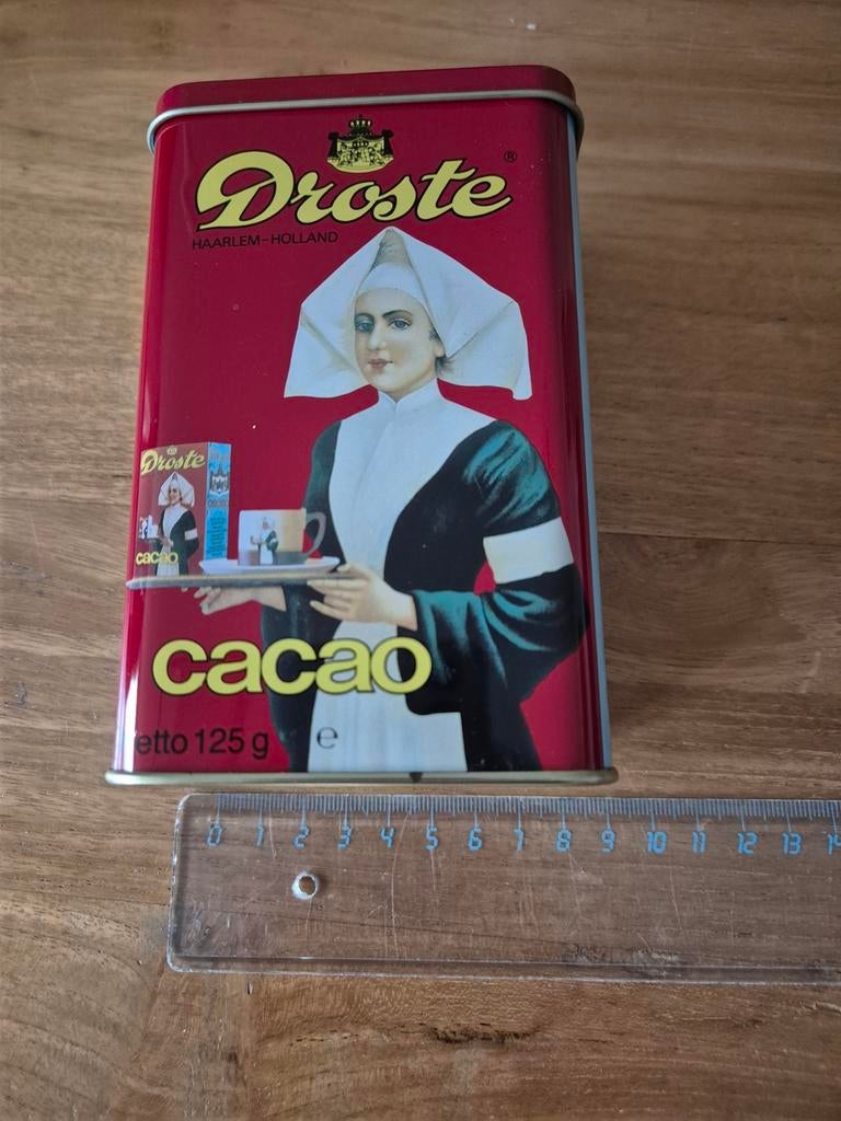 Vintage Droste Cacao Blik - Verzamelobject, Ophalen of Verzenden, Gebruikt, Overige gebieden, Overige typen
