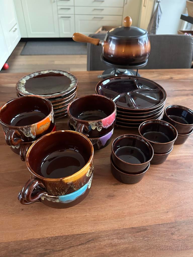 Vintage Compleet fondue set - zeer goede staat, Ophalen of Verzenden
