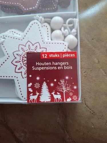 Houten kersthangers in doosje h, Diversen, Evora, Onbekend, Nieuw, Ophalen of Verzenden