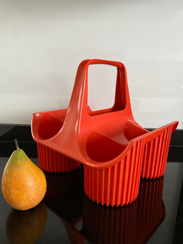 Vintage Orange Flessenhouder Curver jaren 60 / 70, Ophalen of Verzenden, Zo goed als nieuw