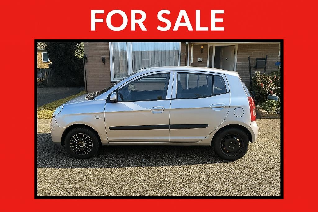 Kia Picanto 1.0 2005 Grijs, Auto's, Voorwielaandrijving, 836 kg, 31 €/maand, 4 cilinders