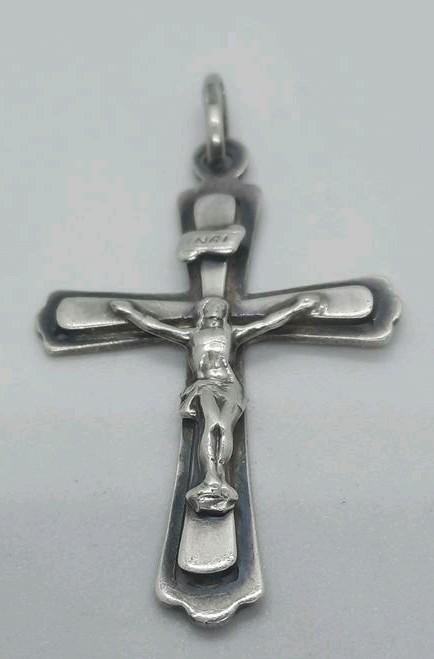 Zilveren kruisje afbeelding here Jexus, Ophalen of Verzenden, Christendom | Katholiek