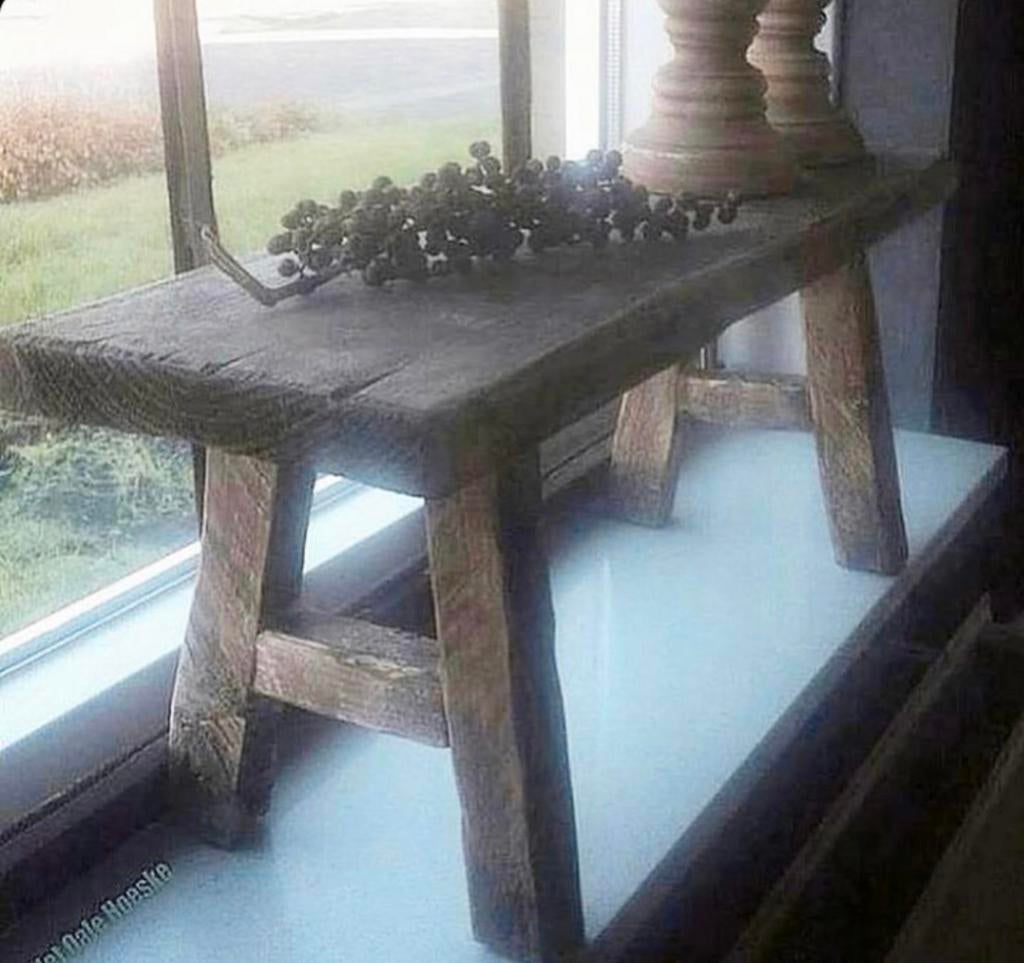 ~Stoer Sober Landelijk Houten Vensterbank Bankje/Krukje~, Huis en Inrichting, Woonaccessoires | Overige, Ophalen of Verzenden
