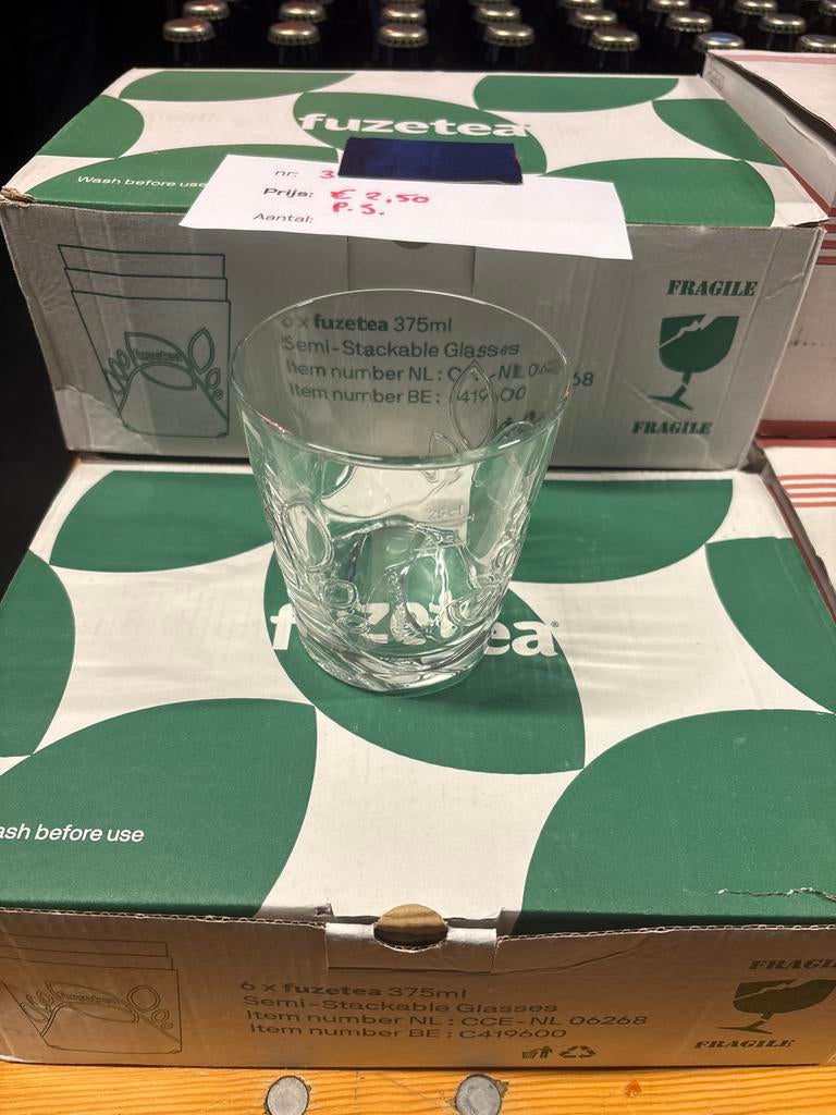 Fuze Tea Glazen - 17 stuks in 3 dozen - Nieuw, Ophalen, Nieuw, Frisdrankglas