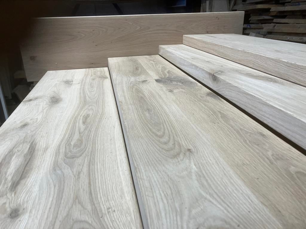 eiken Traptreden  leuningen  overzet traptreden op maat, Ophalen, Zo goed als nieuw, 2 tot 4 meter