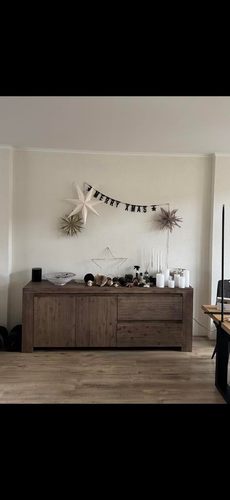 Japandi Dressoir + TV Meubel Set, Gebruikt, Ophalen of Verzenden, 200 cm of meer, Met lade(s)