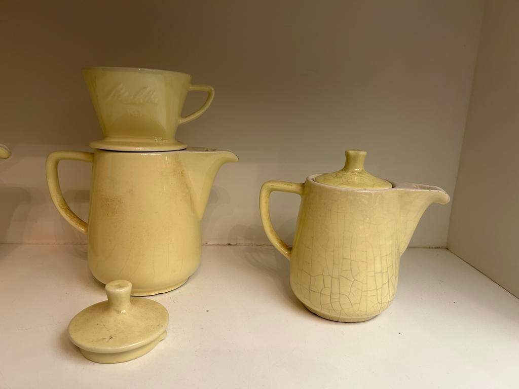 Vintage Melitta Koffieservies - Geel, Ophalen of Verzenden