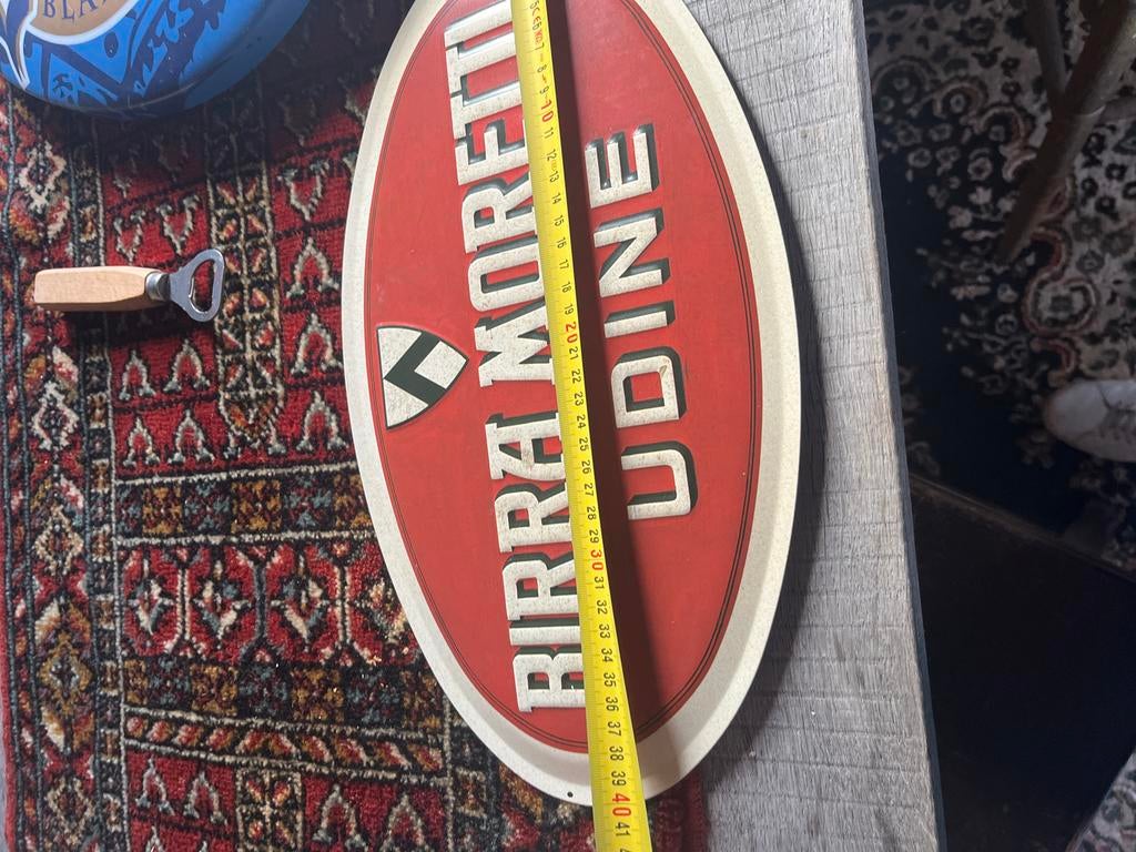Birra Moretti Reclamebord in Goede Staat, Ophalen of Verzenden, Zo goed als nieuw, Reclamebord