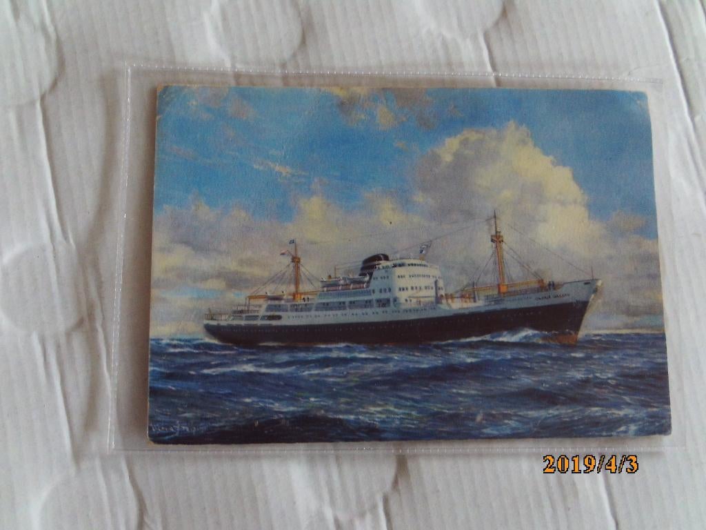 ansichtkaart schip oranje nassau, Verzamelen, Ophalen of Verzenden, 1960 tot 1980, Ongelopen