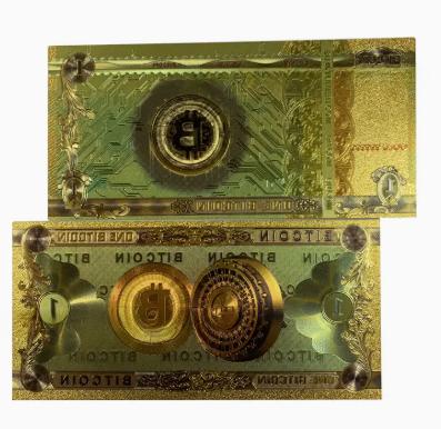 Goudkleurig foil fysiek bitcoin Biljet 16-7cm, Postzegels en Munten, Munten en Bankbiljetten | Verzamelingen, Verzenden, Buitenland