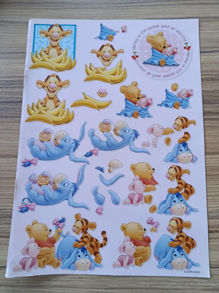 Winnie the Pooh Disney,, Hobby en Vrije tijd, Kaarten | Zelf maken, Verzenden, Nieuw, Disney, Overige typen