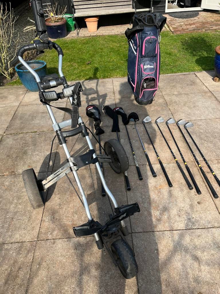 Opvouwbare Golfcar, Sport en Fitness, Golf, Ophalen, Gebruikt, Golfkar