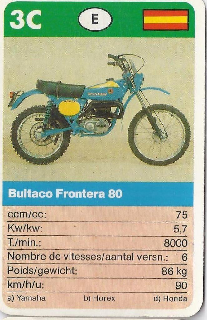 X20 motorkaartje 3c bultaco frontera 80, Ophalen of Verzenden, Zo goed als nieuw, Motoren