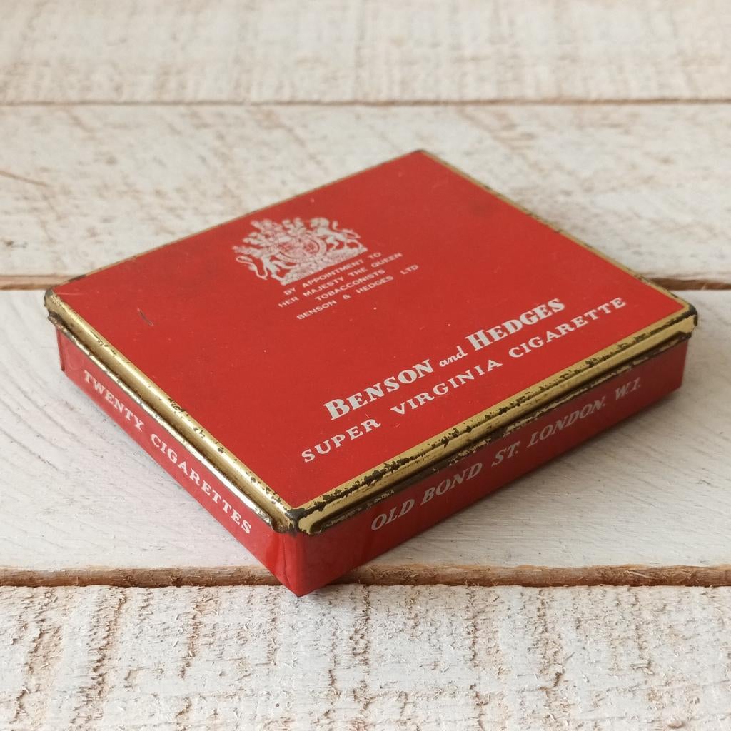 Vintage Benson & Hedges sigarettenblikje, Ophalen of Verzenden, Gebruikt, Tabaksdoos of Verpakking