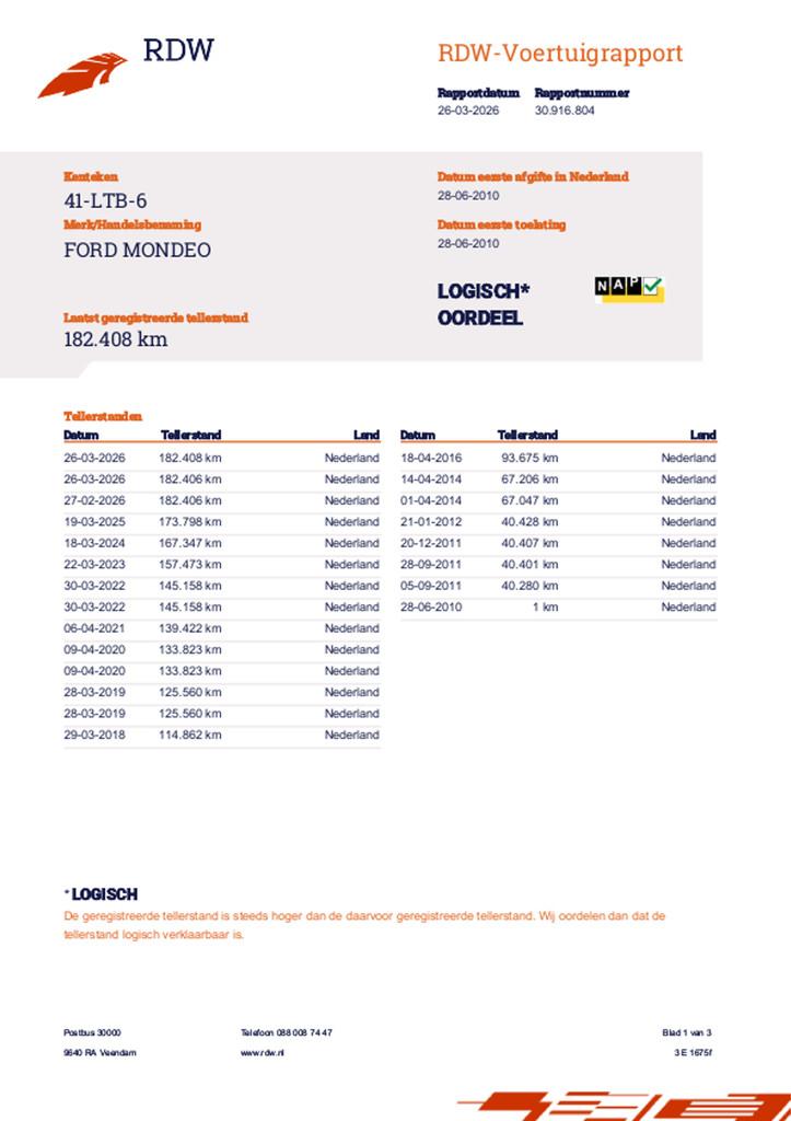 Ford Mondeo Wagon 2.0 SCTi 203pk Automaat Clima Navi Trekhaa, Euro 5, Gebruikt, 4 cilinders, Mondeo