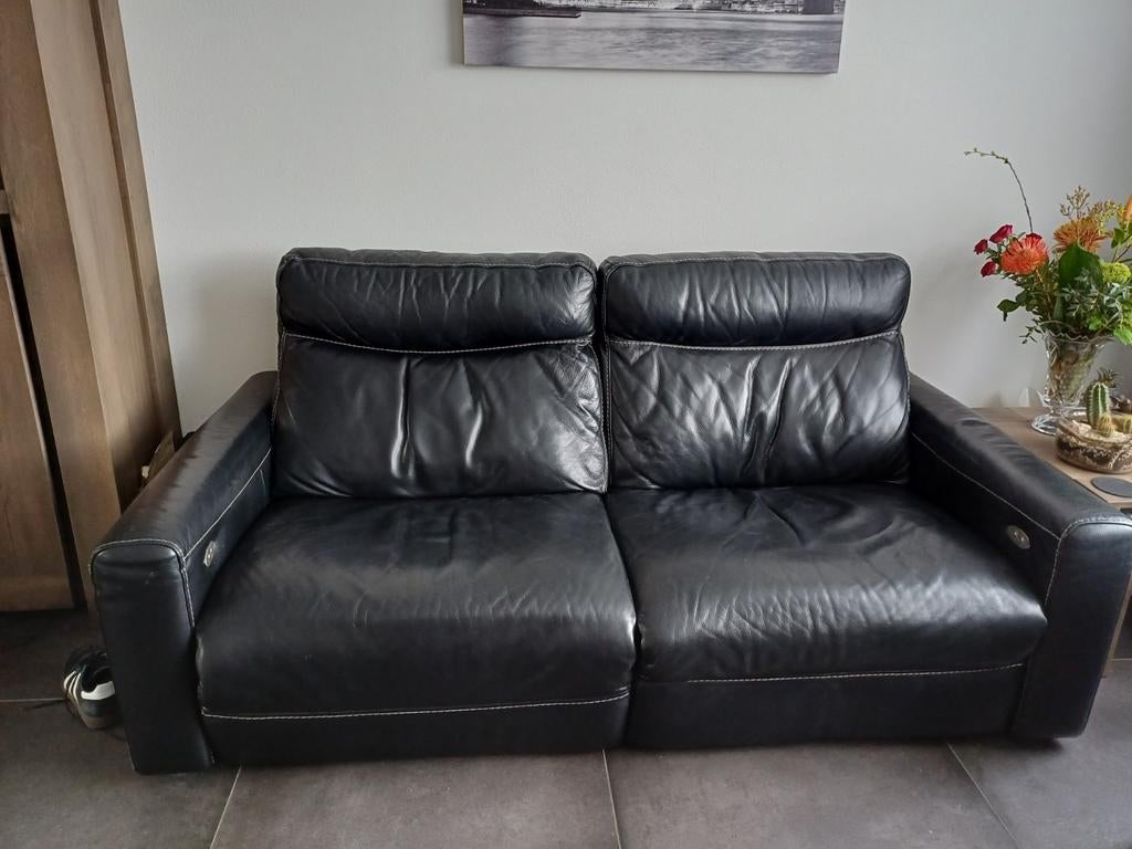 Leren bankstel van Chateau d'Ax 3-zits(elektrisch) 2-zits, Ophalen, Gebruikt, 75 tot 100 cm