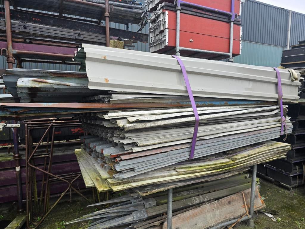 Gebruikte golfplaten van ijzer en zink, Doe-het-zelf en Verbouw, Dakpannen en Dakbedekking, Ophalen, Gebruikt, Metaal, Golfplaat