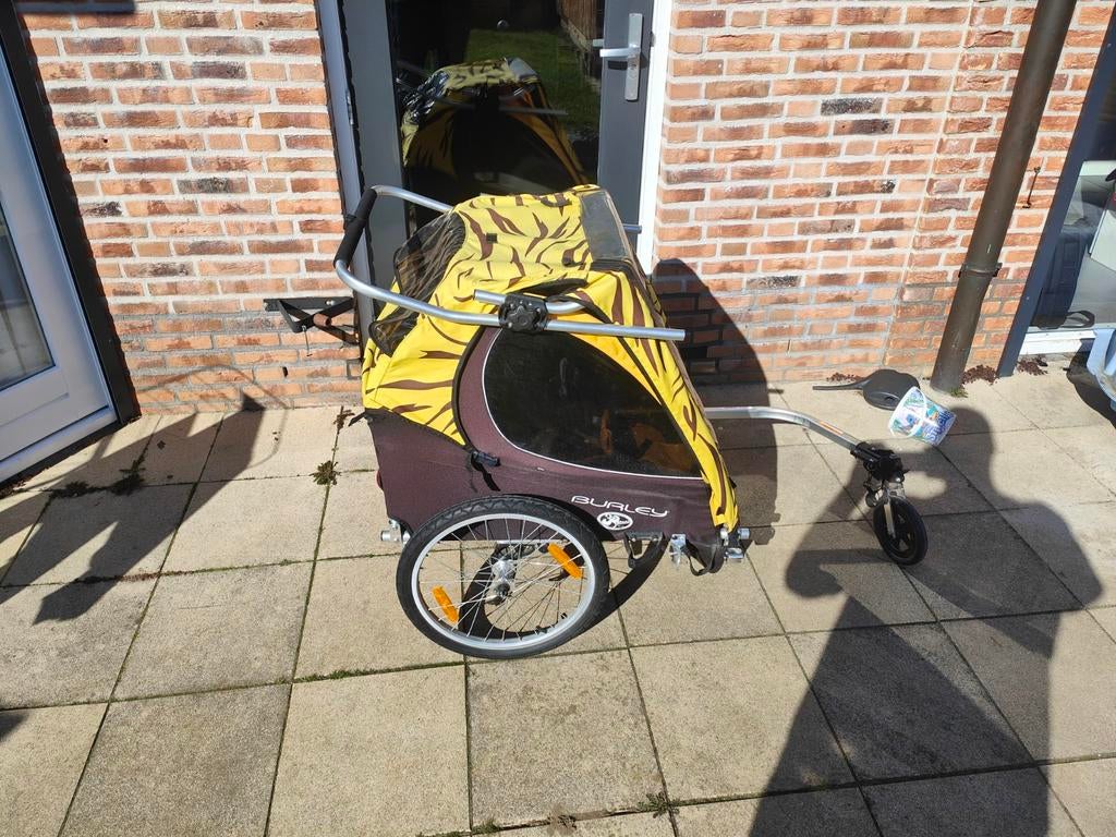 Burley Fietskar voor 2 kids met Zitverkleiner en Regenhoes, Ophalen, Gebruikt, Opvouwbaar, Burley