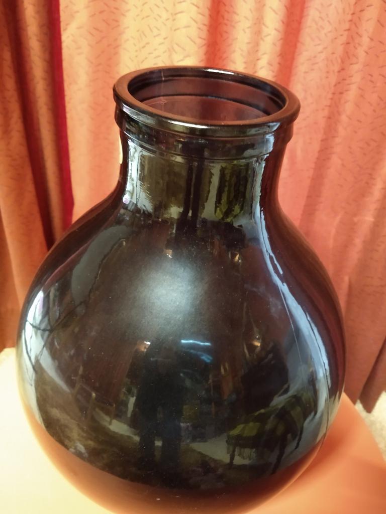 Grote buikfles groen, Ophalen, Groen, Glas, Minder dan 50 cm