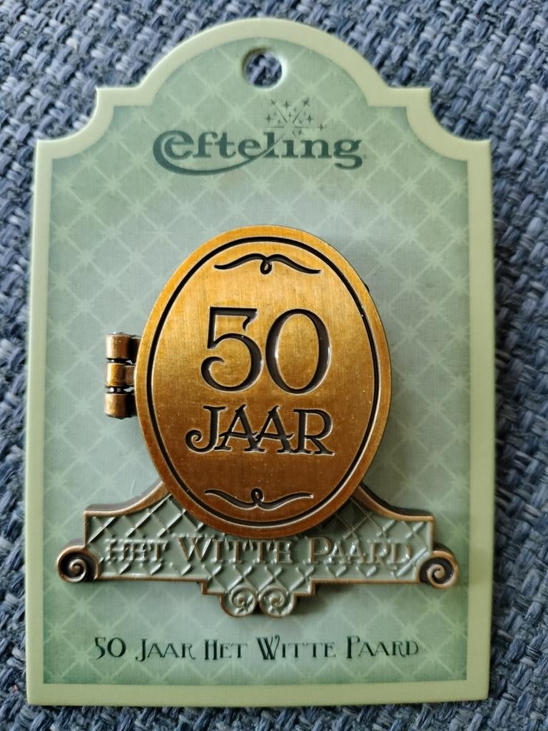 Efteling pin: 50 Jaar Het Witte Paard, Verzamelen, Verzenden, Nieuw, Button of Speldje
