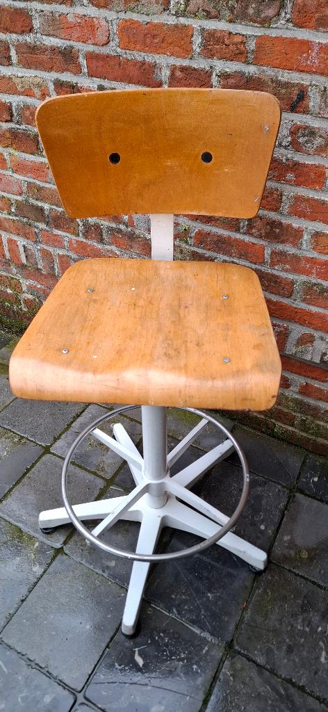 Vintage industriële architectenstoel/tekenstoel, Antiek en Kunst, Ophalen
