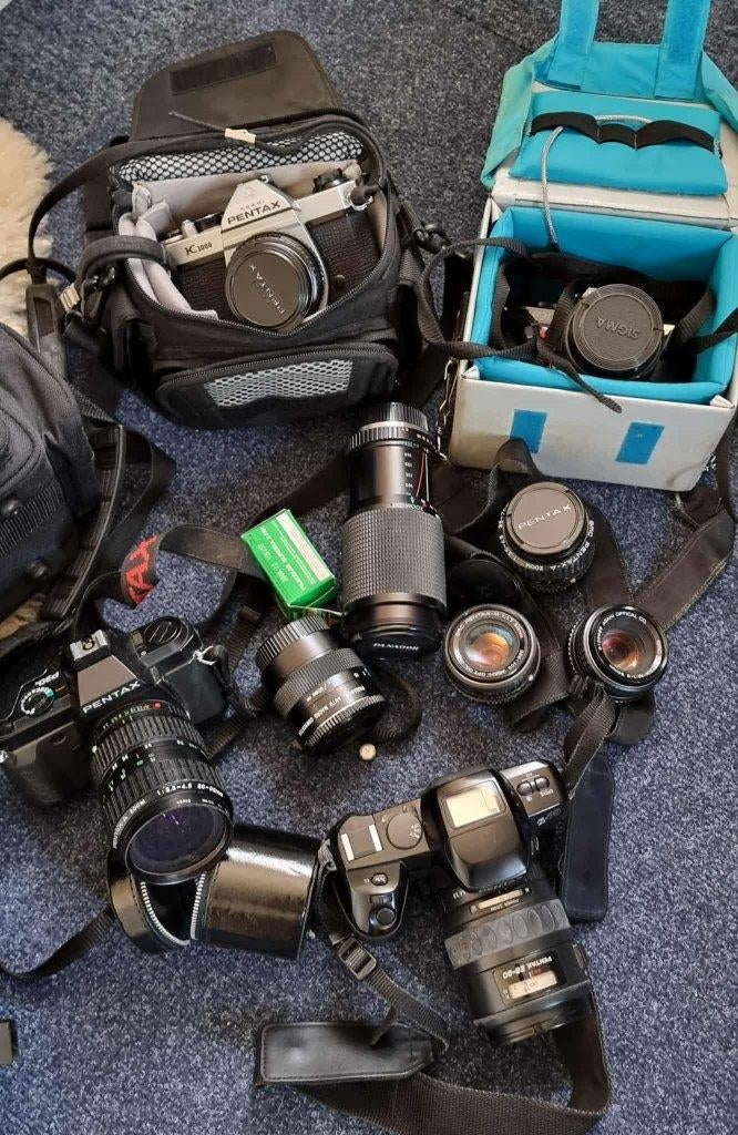 verzameling van 4 x PENTAX analog, Audio, Tv en Foto, Fotocamera's Analoog, Ophalen of Verzenden, Zo goed als nieuw, Spiegelreflex