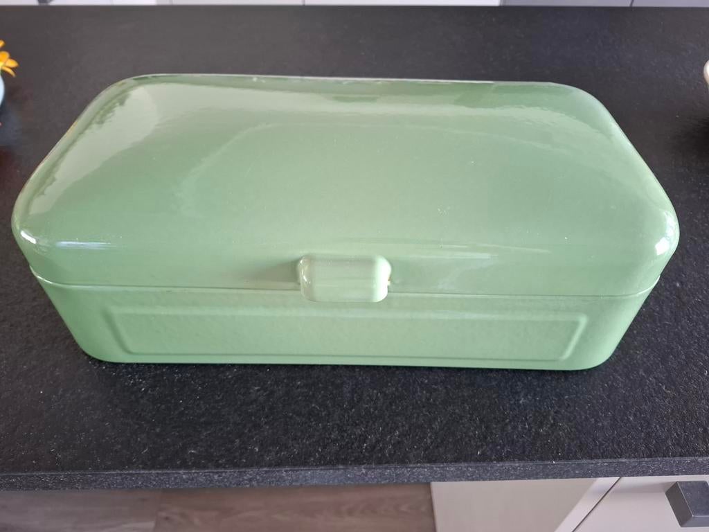 Vintage Broodtrommel Groen - 48x25x17 cm, Ophalen of Verzenden