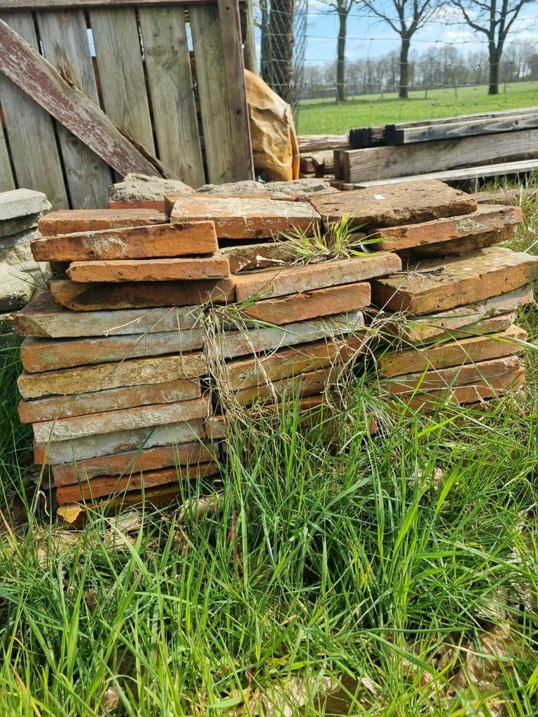 Originele rode plavuizen uit boerderij het jaar 1800, Ophalen, Gebruikt, Steen of Klei, Minder dan 50 cm